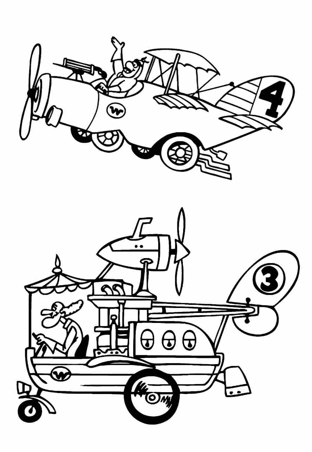 Desenho de Corrida Maluca Bonita para Colorir Pdf