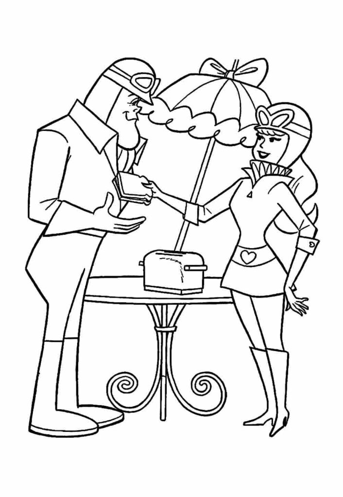 Desenho de Corrida Maluca Fofa para Colorir Pdf