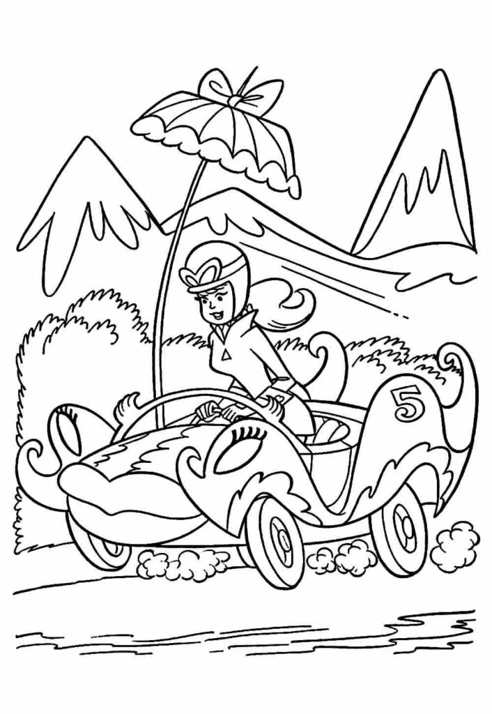 Desenho de Corrida Maluca Infantil para Imprimir