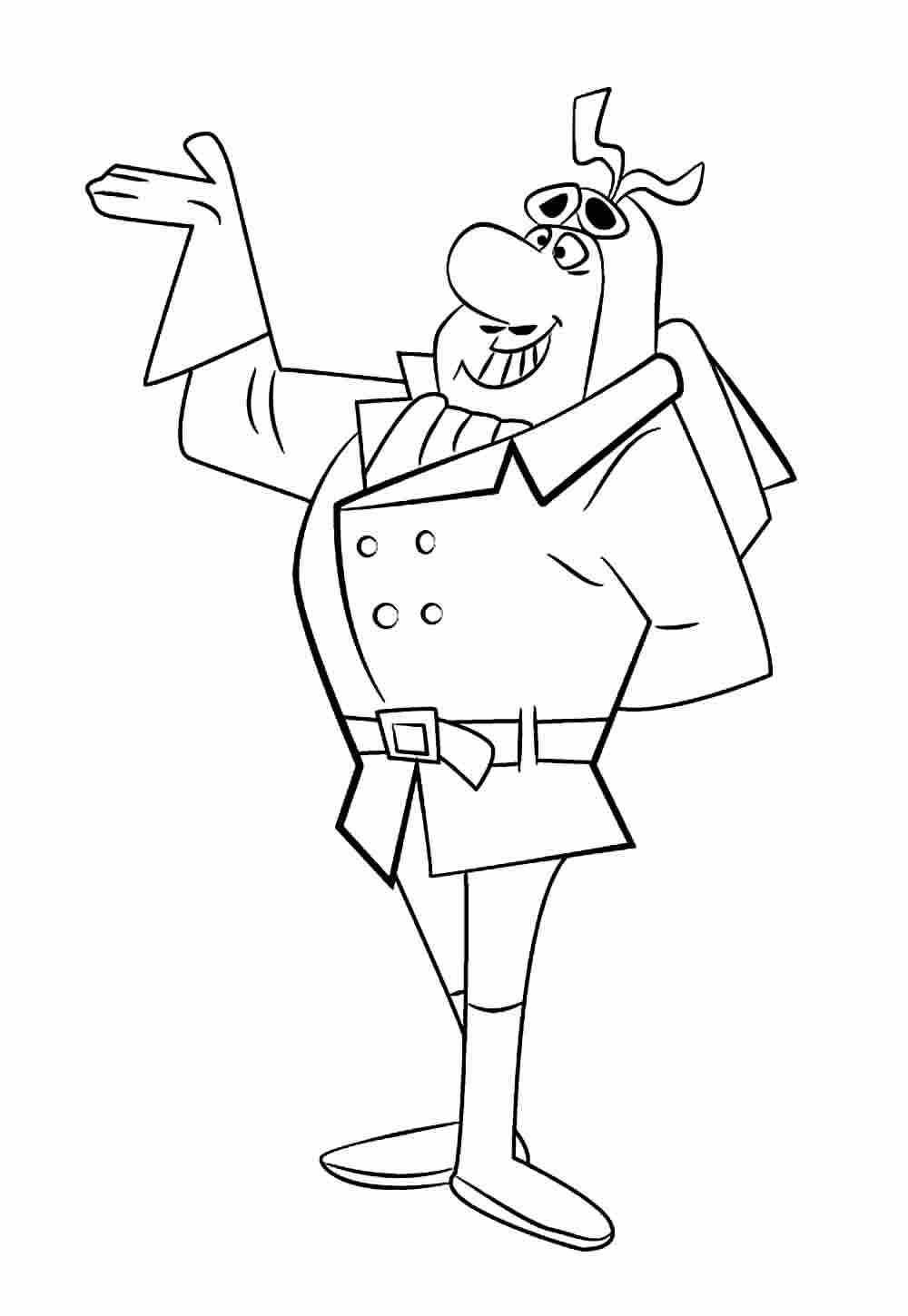 Desenho de Corrida Maluca Simples para Imprimir Lápis de Cor