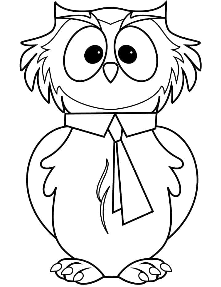 Desenho de Coruja Amigável para Colorir