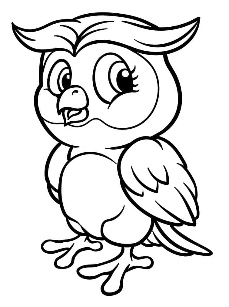 Desenho de Coruja Fofa para Colorir