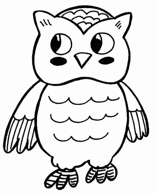 Desenho de Coruja Muito Fofa para Colorir