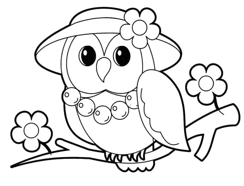 Desenho de Coruja Muito Linda para Colorir