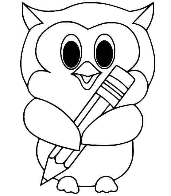 Desenho de Coruja com Lápis para Colorir