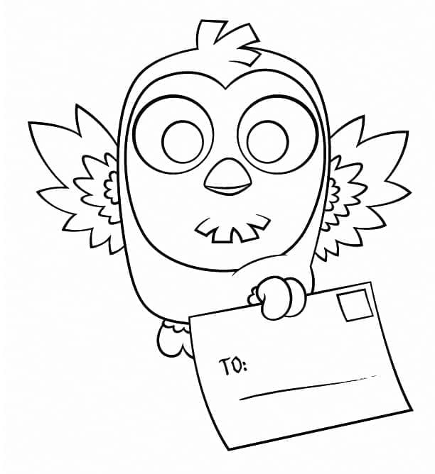 Desenho de Coruja e Carta para Colorir