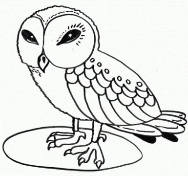 Desenho de Pintura de Coruja para Colorir