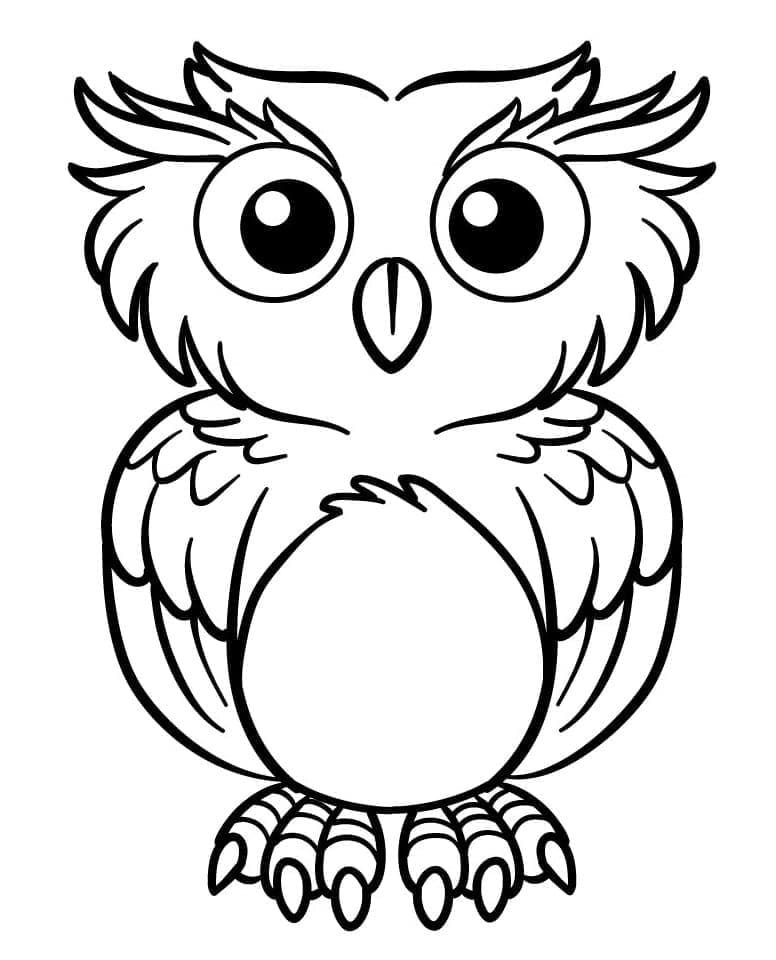 Desenho de uma Coruja Muito Fofa para Colorir