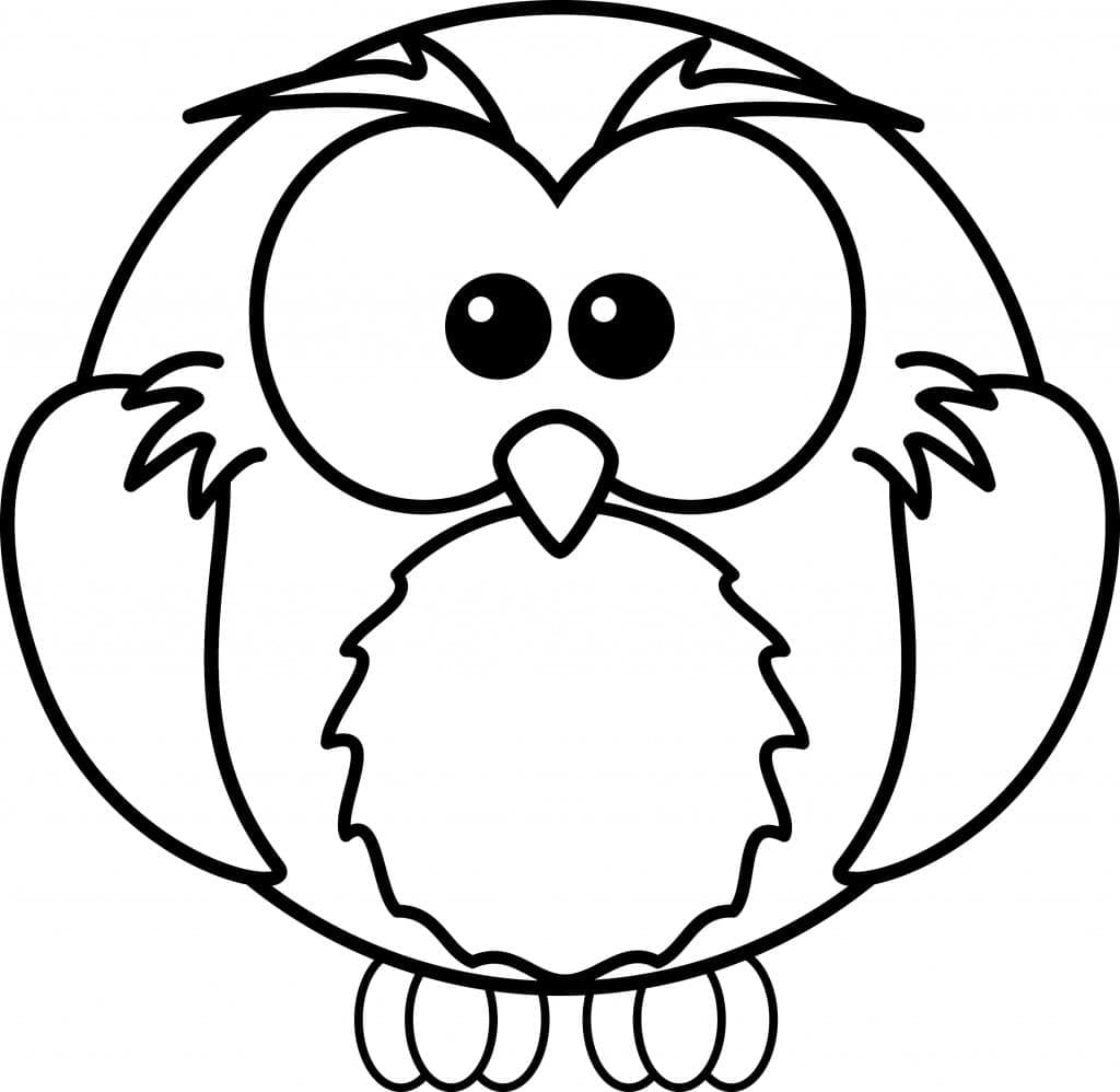 Desenho de uma Pequena Coruja para Colorir