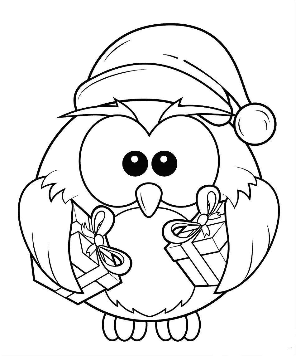 Desenho de Coruja no Galho para Imprimir