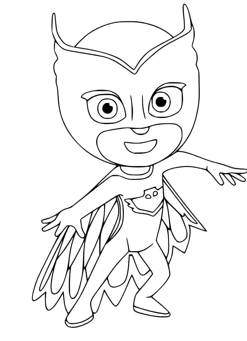 Desenho de Corujita Alegre para Colorir