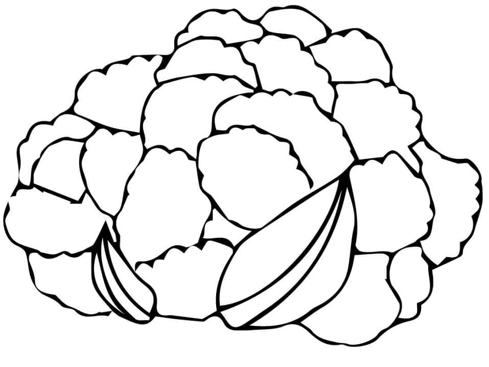 Desenho de Couve Flor Engracada para Pintar Giz de Cera