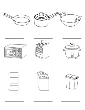 Desenho Objetos de Cozinha para Colorir