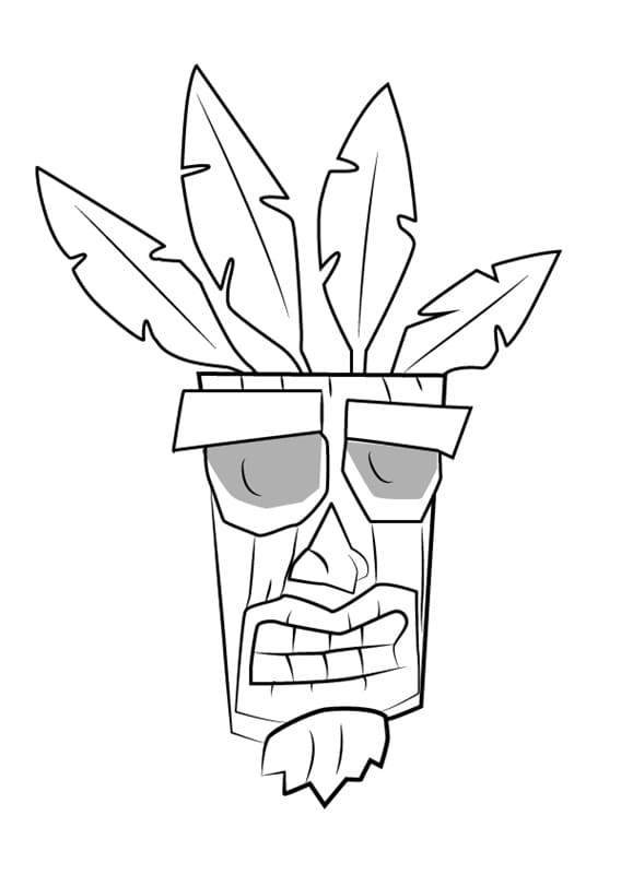 Desenho de Aku Aku Crash Bandicoot para Colorir