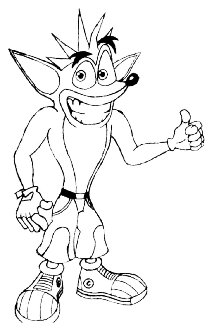 Desenho de Crash Bandicoot Playstation para Colorir