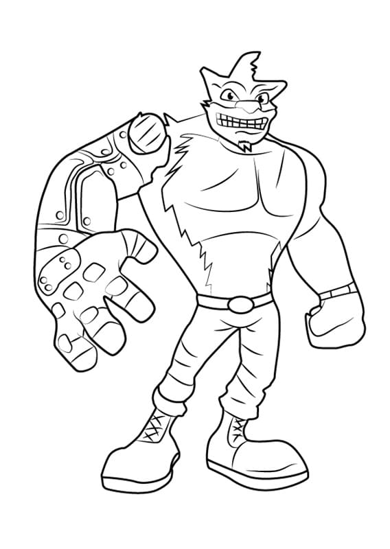 Desenho de Crunch Crash Bandicoot para Colorir
