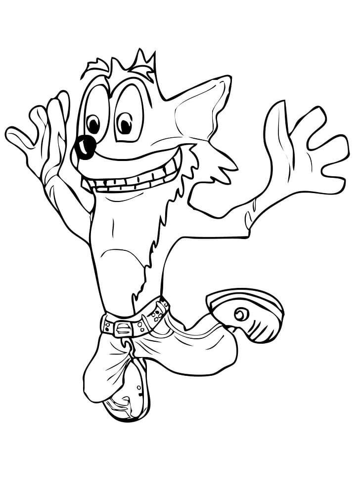 Desenho de Jogo Crash Bandicoot para Colorir