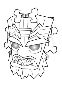 Desenho de Uka Uka Crash Bandicoot para Colorir
