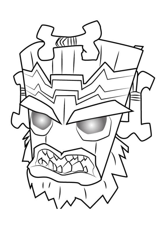 Desenho de Uka Uka Crash Bandicoot para Colorir
