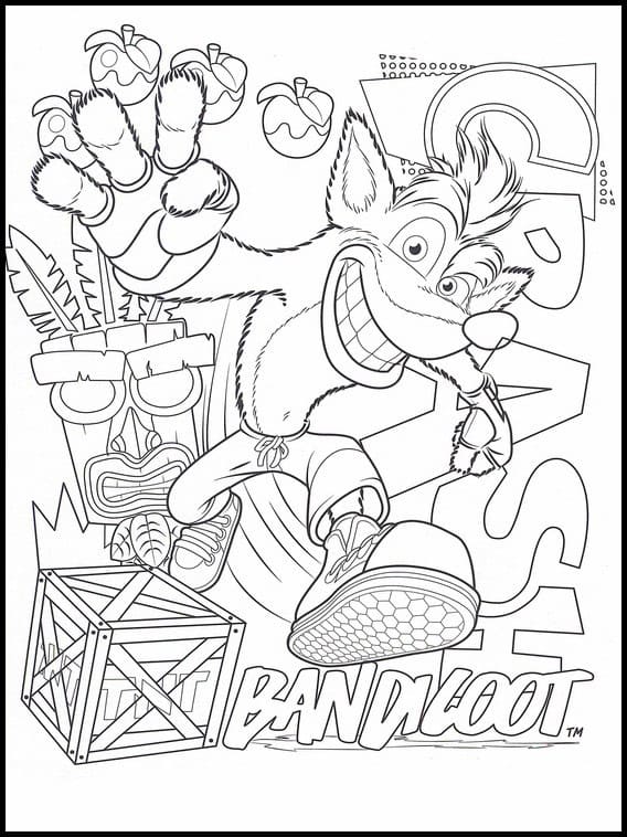 Desenho do Jogo Crash Bandicoot para Colorir
