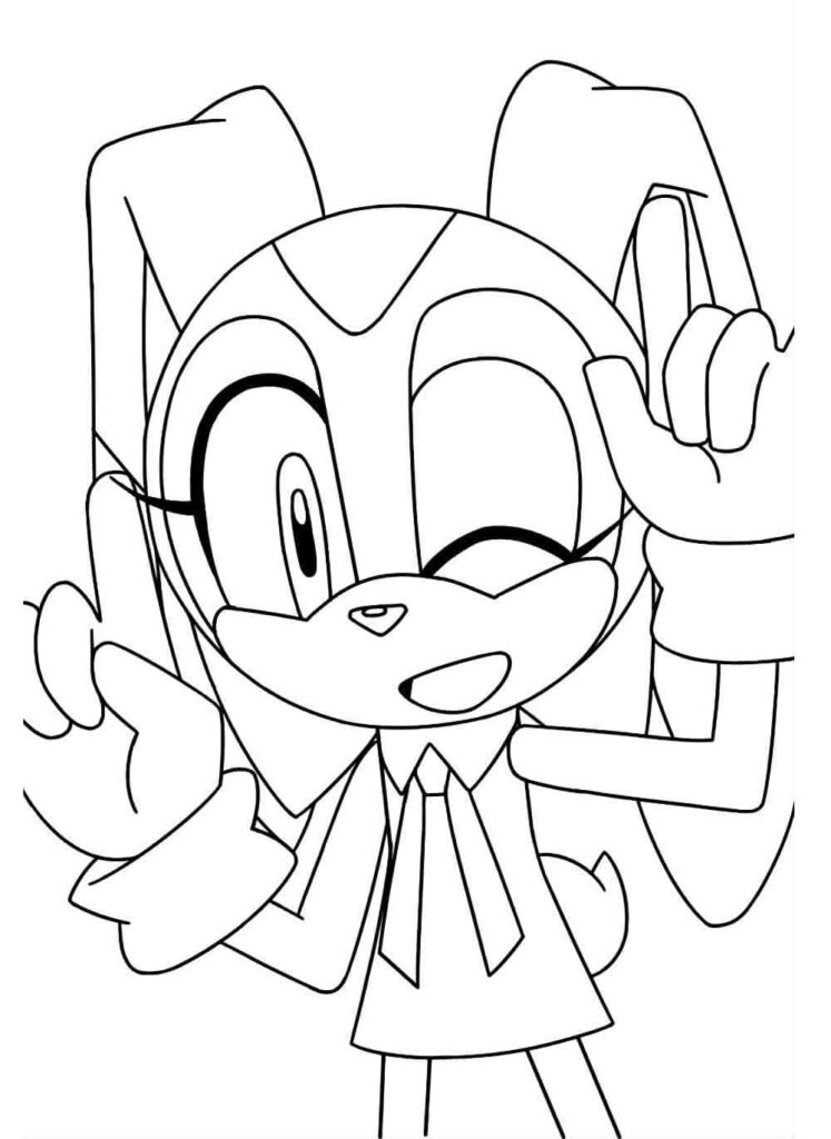 Desenho de Cream The Rabbit Feliz para Colorir