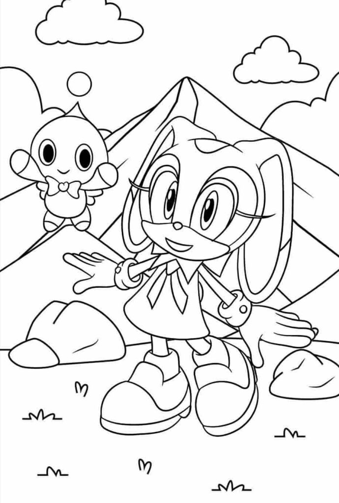 Desenho de Cream The Rabbit Sonic para Colorir