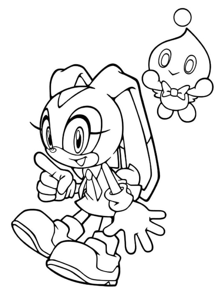 Desenho de Cream The Rabbit Sorridente para Colorir