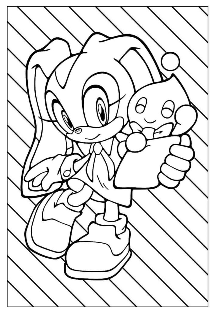 Desenho de Sonic Cream The Rabbit para Colorir