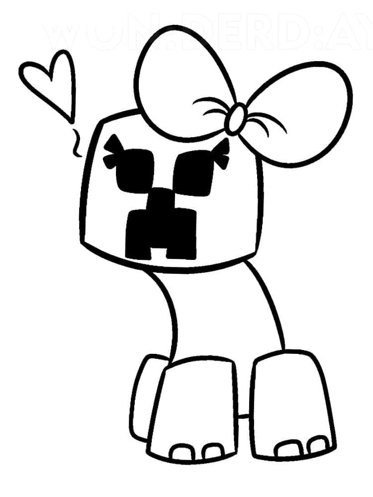 Desenho de Creeper Fofo para Colorir