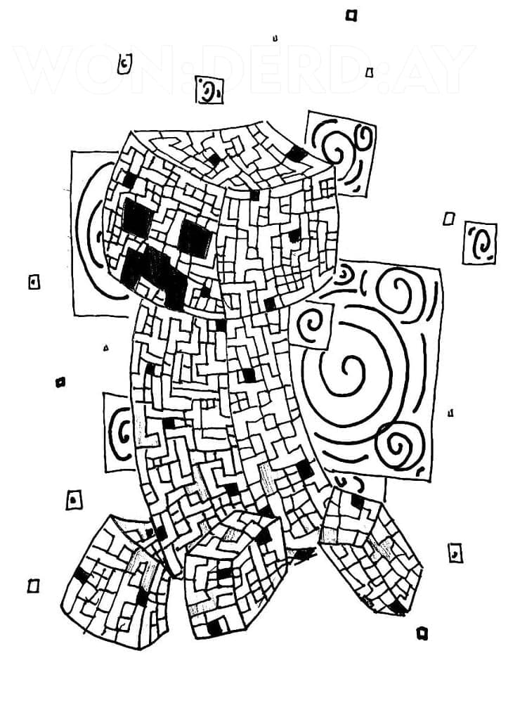 Desenho de Creeper Grátis para Crianças para Colorir