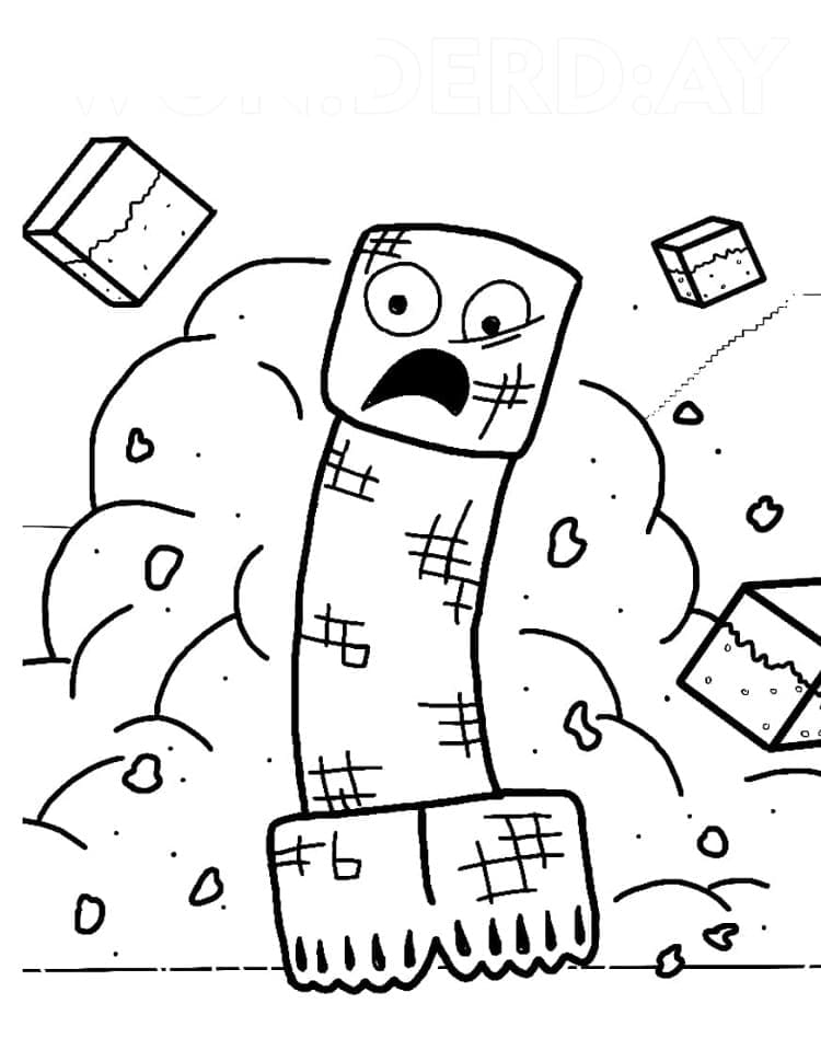 Desenho de Creeper Imprimivel Grátis para Colorir
