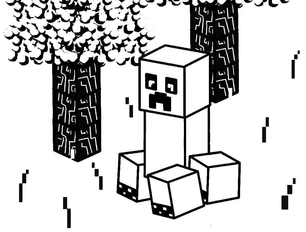 Desenho de Creeper Imprimivel para Colorir