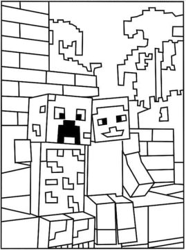 Desenho de Imagem de Creeper para Colorir