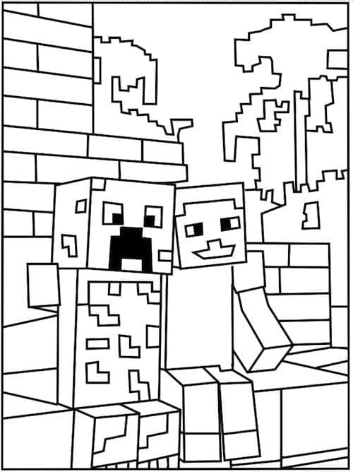 Desenho de Imagem de Creeper para Colorir