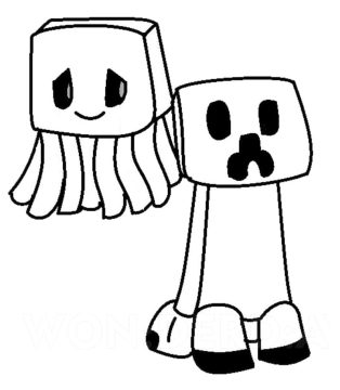 Desenho de Minecraft Creeper grátis para Colorir
