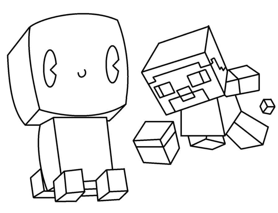 Desenho de Minecraft Creeper Imprimivel para Colorir