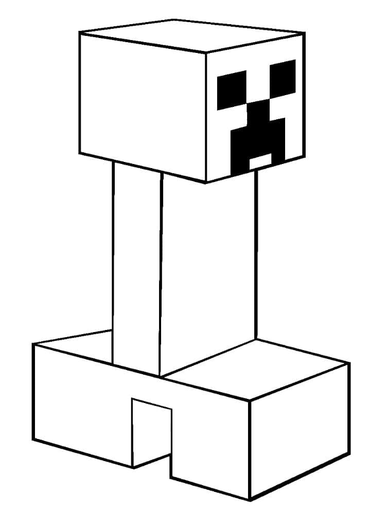 Desenho de Minecraft Creeper para Crianças para Colorir