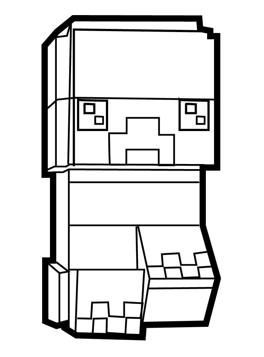 Desenho de Creeper em Minecraft para Colorir