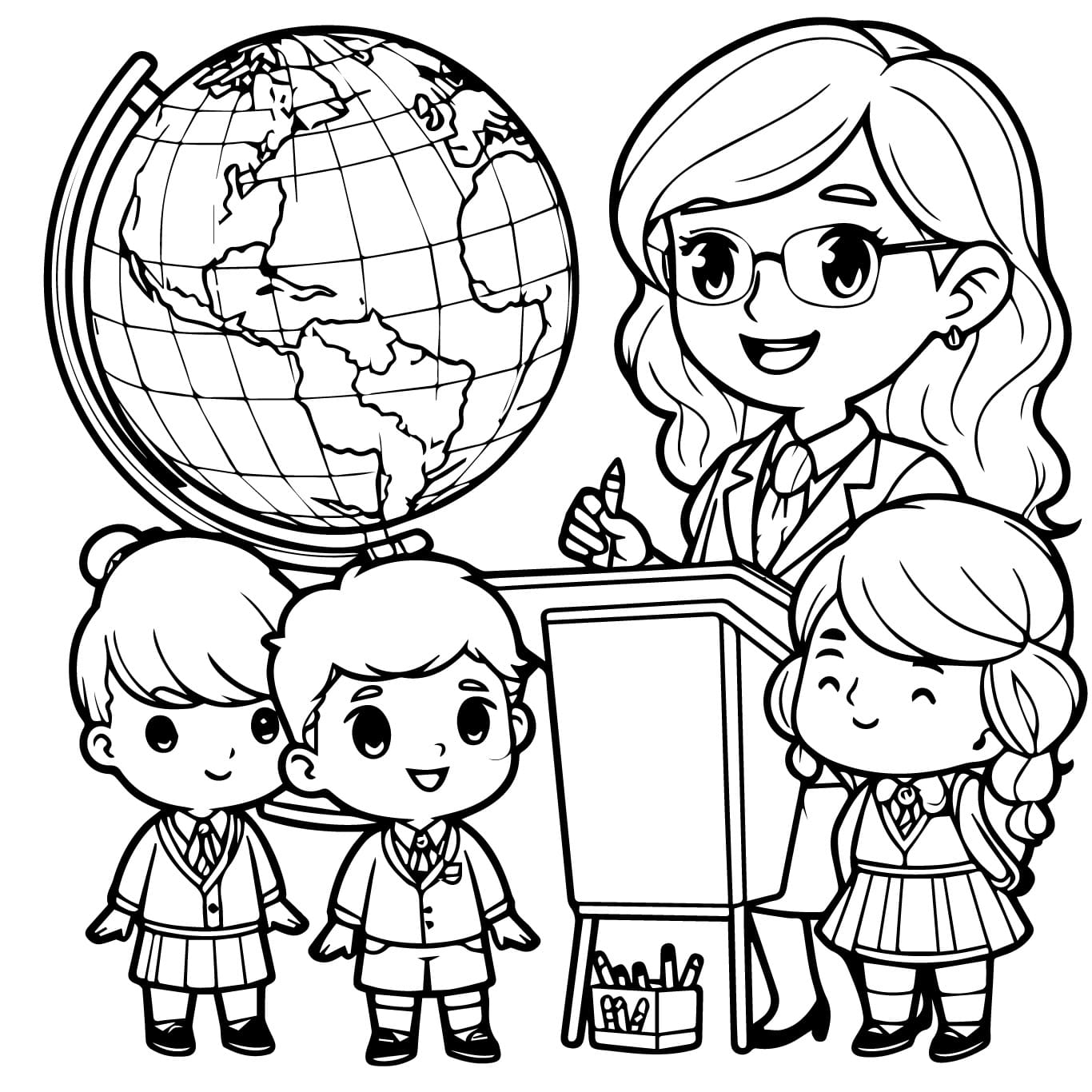 Desenho de Aprenda Geografia para Colorir