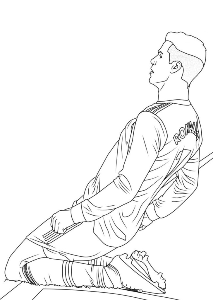 Desenho de Cristiano Ronaldo Jogador de Futebol para Colorir