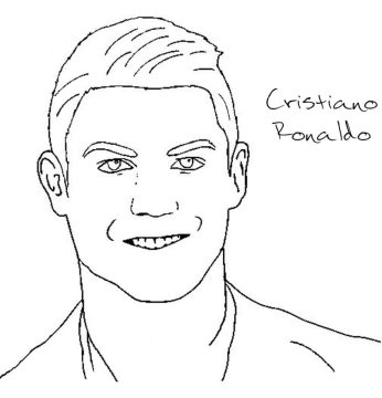 Desenho de Cristiano Ronaldo Realista para Colorir