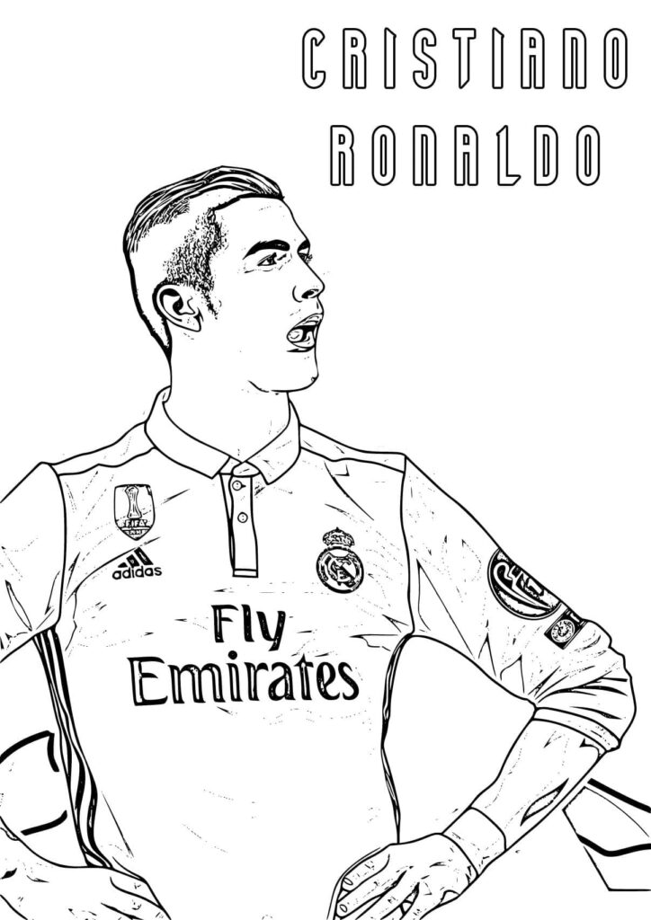 Desenho de Imagem de Cristiano Ronaldo para Colorir