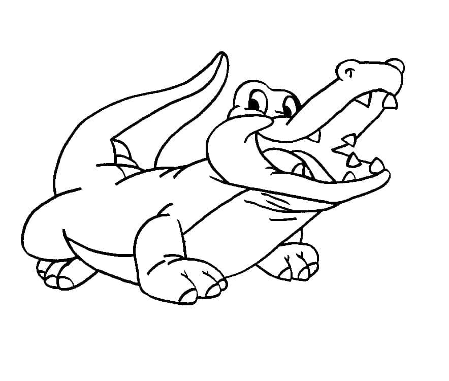 Desenho de Crocodilo Feliz para Colorir