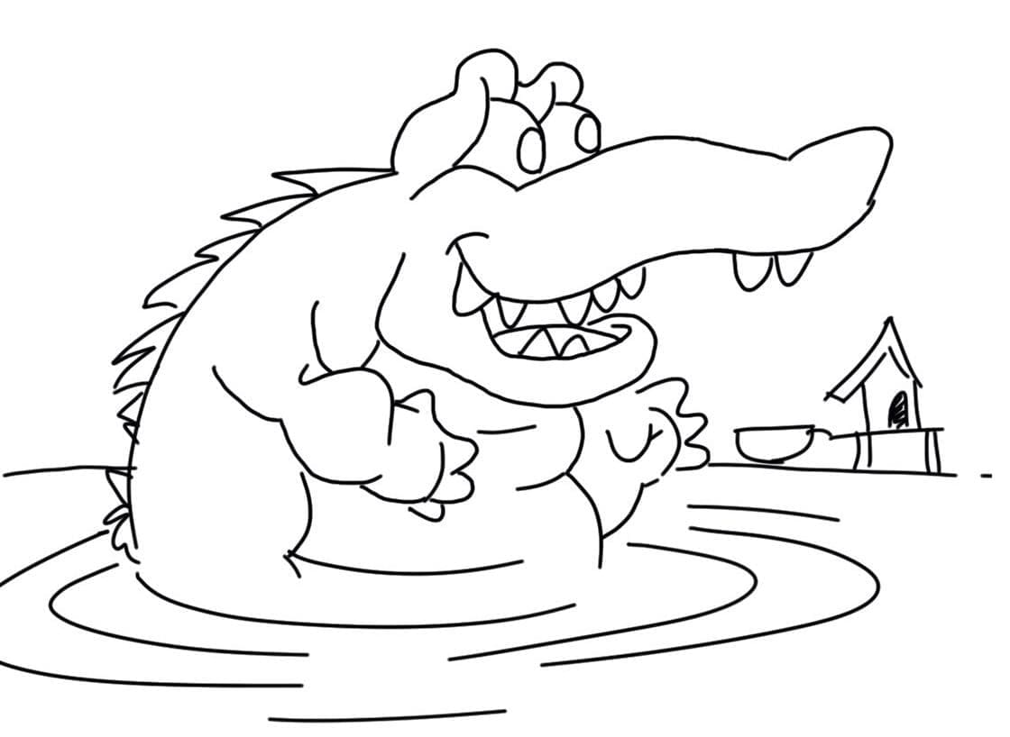 Desenho de Crocodilo para Crianças para Colorir