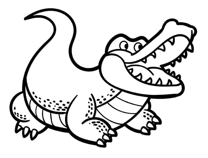 Desenho de Crocodilo Sorridente para Colorir