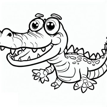 Desenho de Um Crocodilo engraçado para Colorir