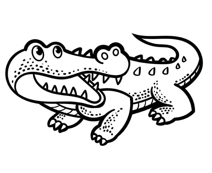 Desenho de um Crocodilo Feliz para Colorir