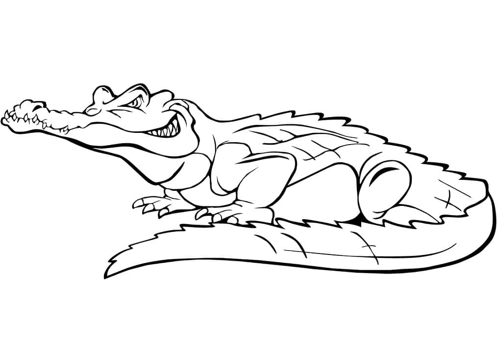 Desenho de um Crocodilo Malvado para Colorir