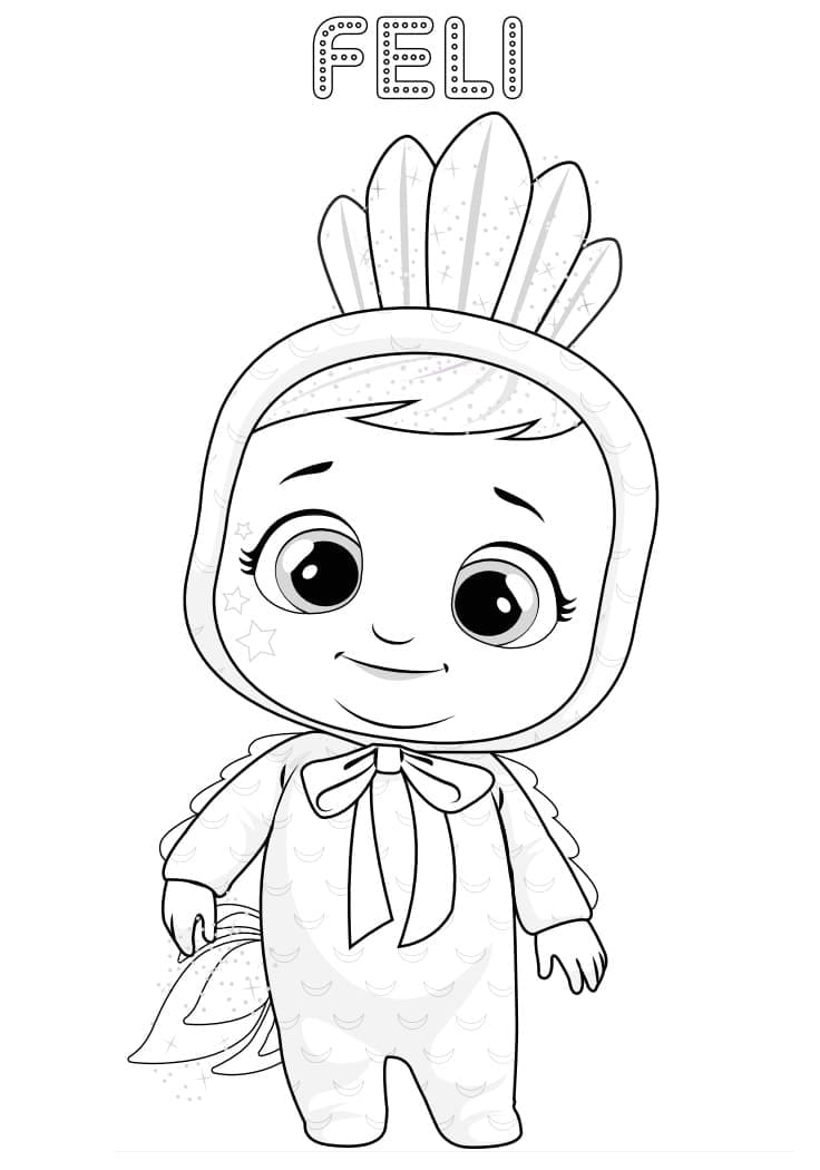 Desenho de Feli Cry Baby para Colorir