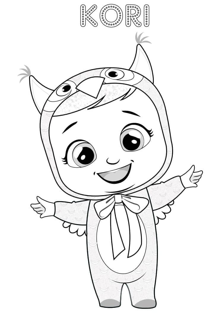 Desenho de Kori Cry Baby para Colorir